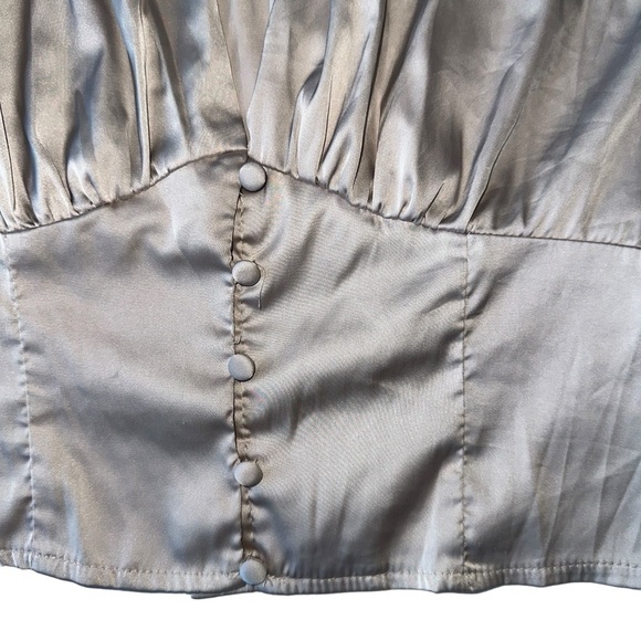 WOMENS SATIN BLOUSE, CHAMPAGNE COLOUR, SIZE  M | TRIPLE SEVEN - Picture 4 of 15